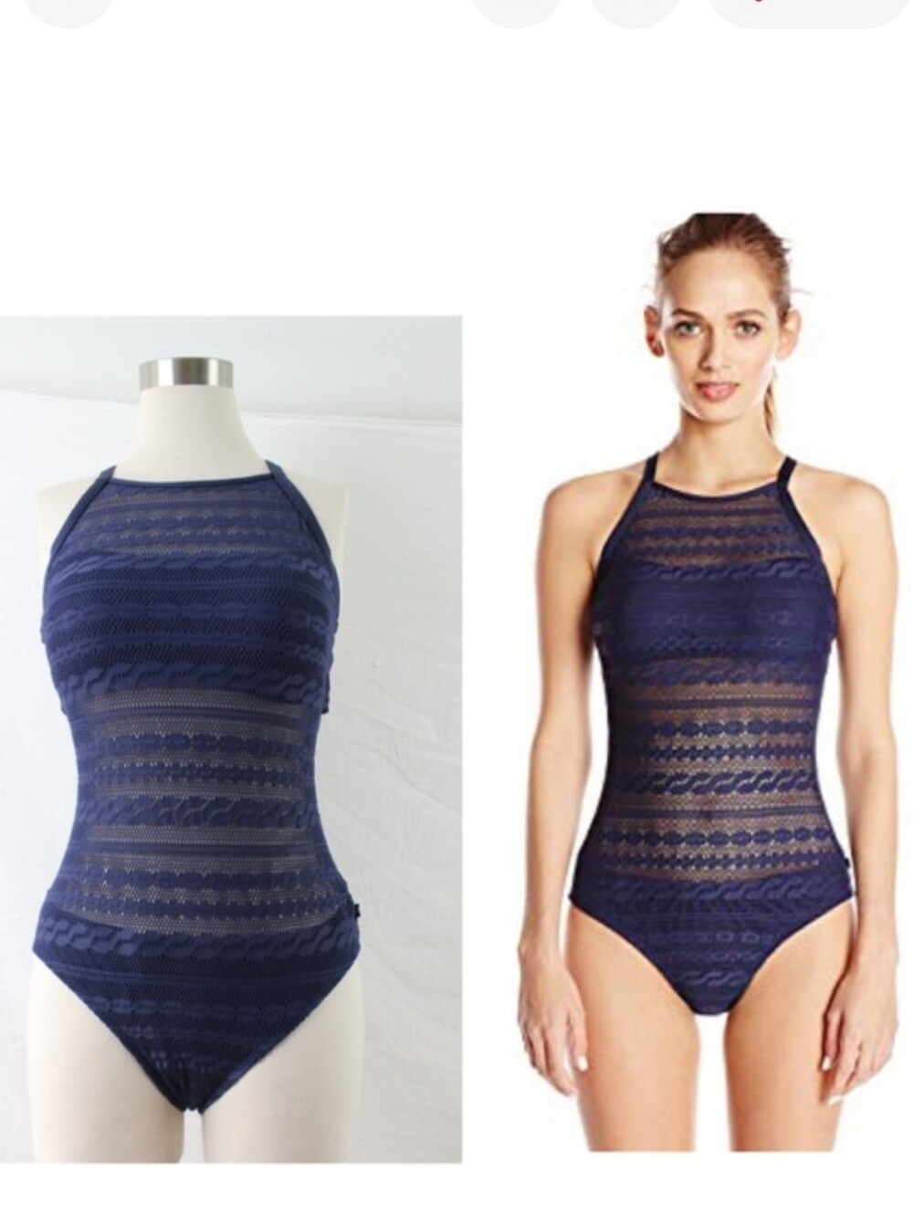 Nautica Swimsuit NWT Mesh High Neck One Piece 12